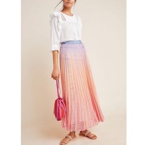 Anthropologie Geisha Designs Dawn Maxi Skirt Ombré Size 0 Colorful